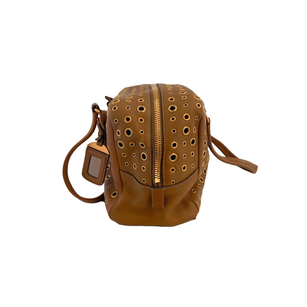 Prada Tan Grommet Shoulder Bag - Handbags