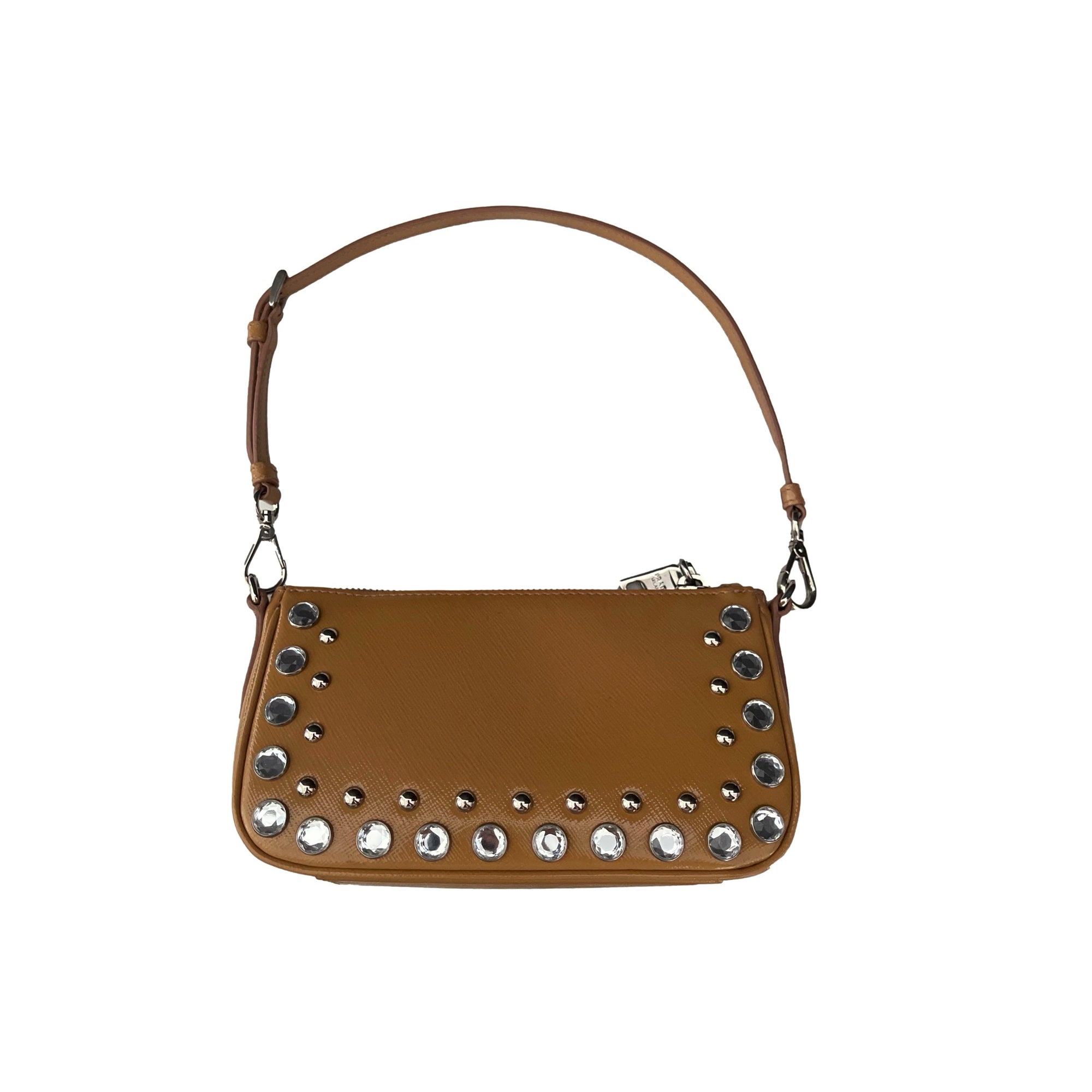 Prada Tan Jeweled Shoulder Bag - Handbags