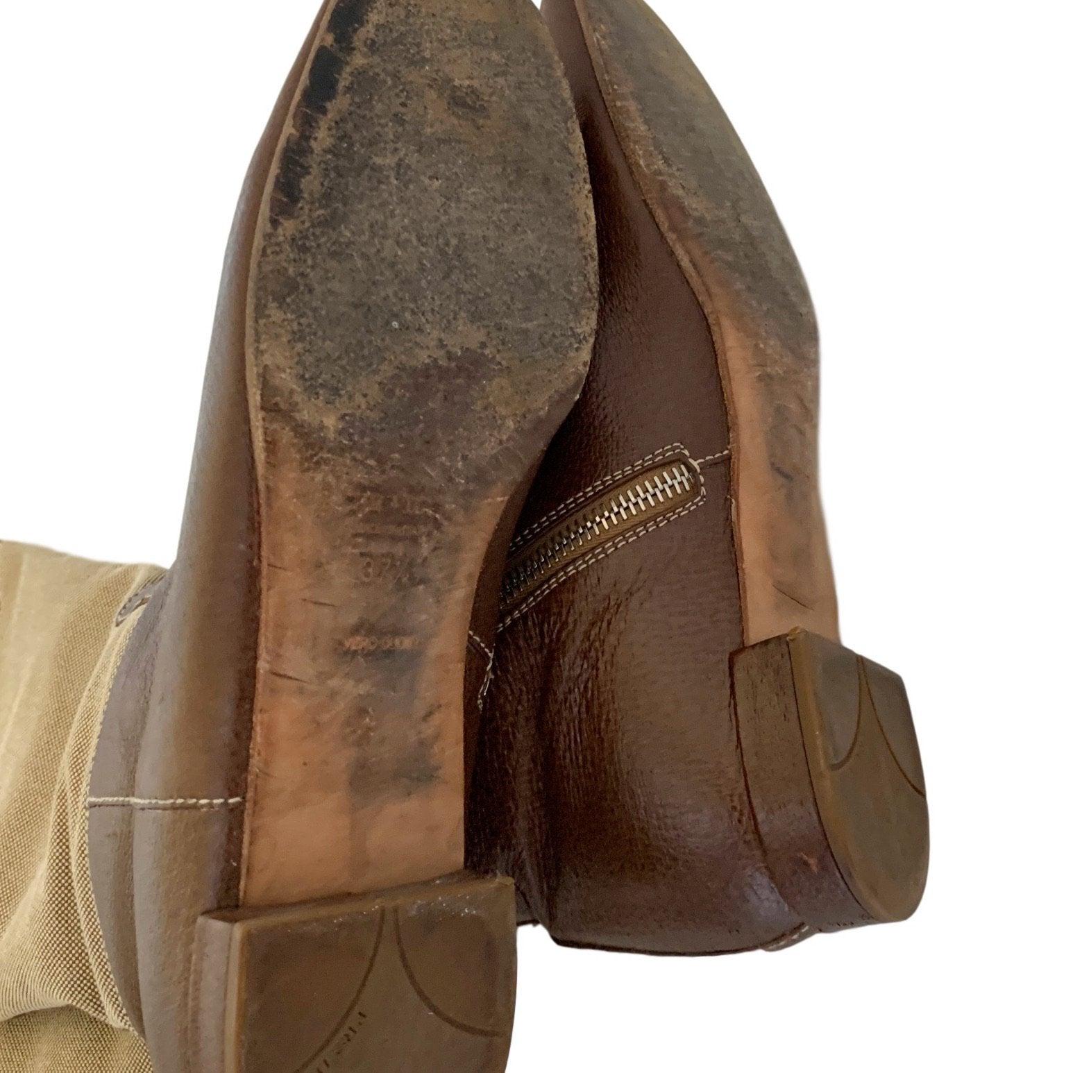 Prada Tan Knee Length Boots - Shoes
