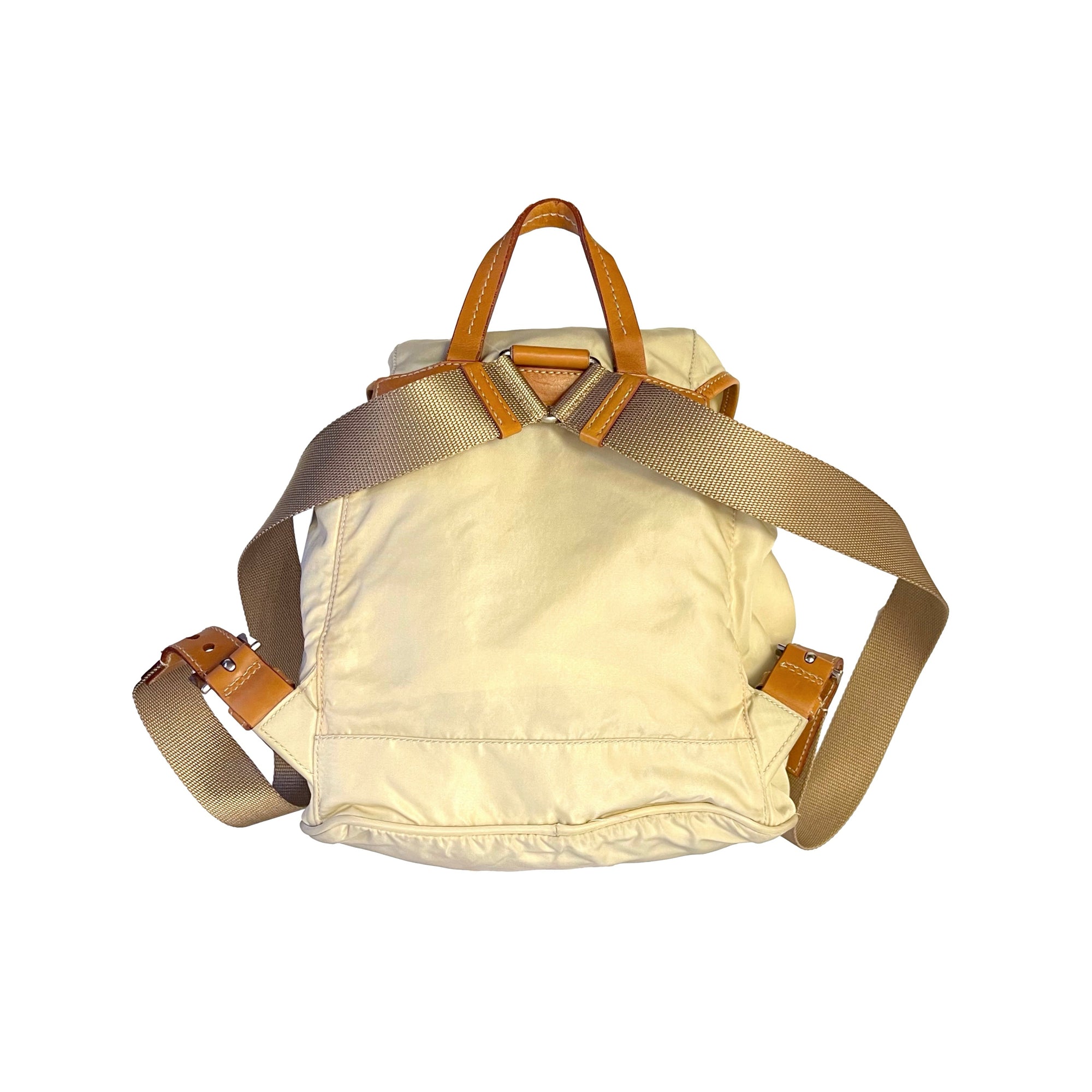Prada Tan Mini Nylon Backpack - Handbags
