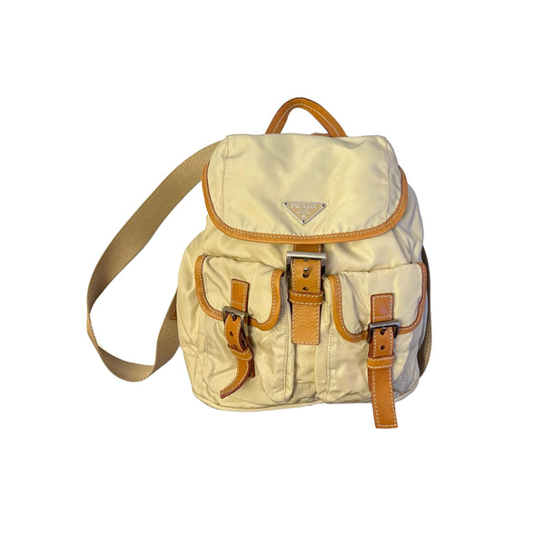 Prada Tan Mini Nylon Backpack - Handbags