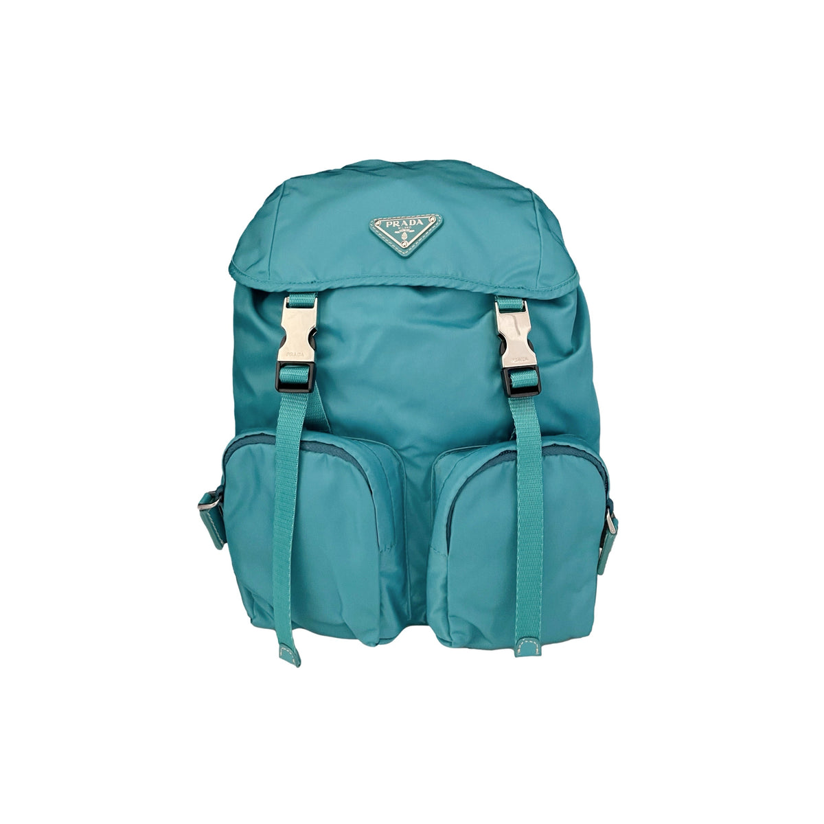 Treasures of NYC - Prada Teal Logo Nylon Backpack display picture 1