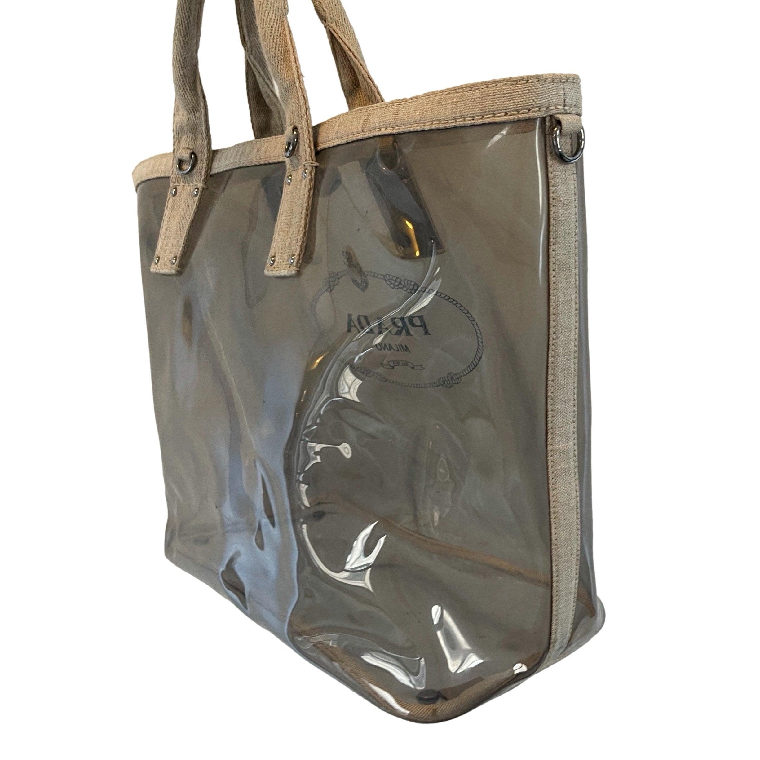 Vintage Prada Clear Logo Tote – Treasures of NYC