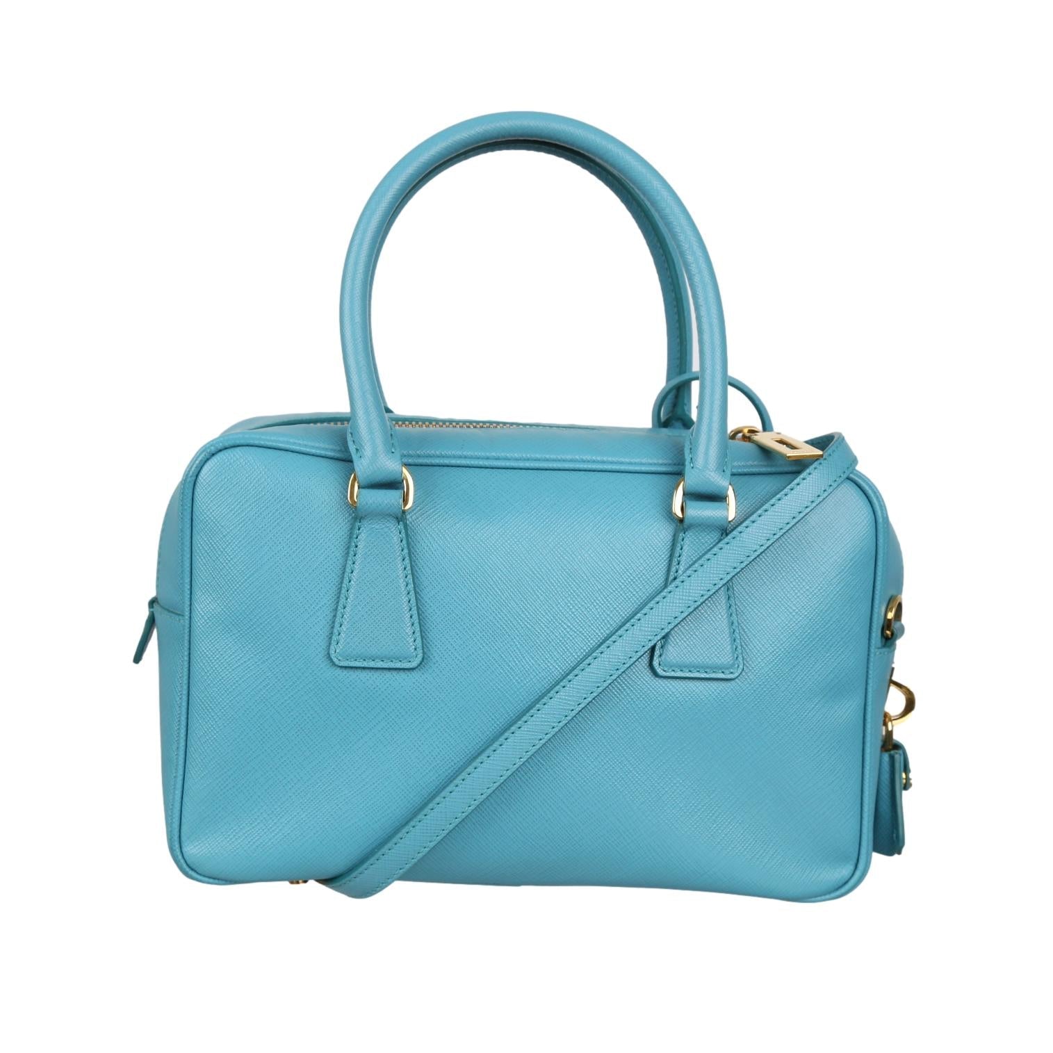 Prada Turquoise 2way Top Handle Bag - Handbags