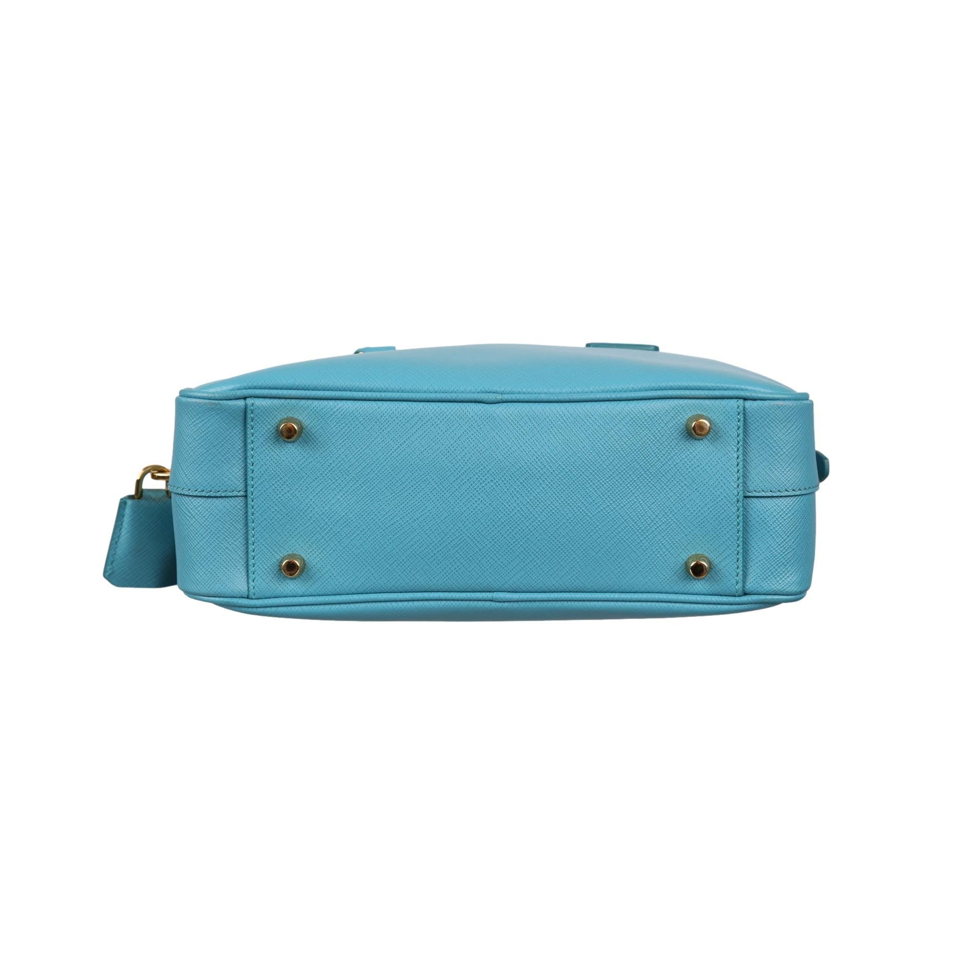 Prada Turquoise 2way Top Handle Bag - Handbags