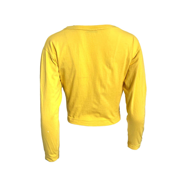 Prada Yellow Beaded Logo Crop Top - Apparel