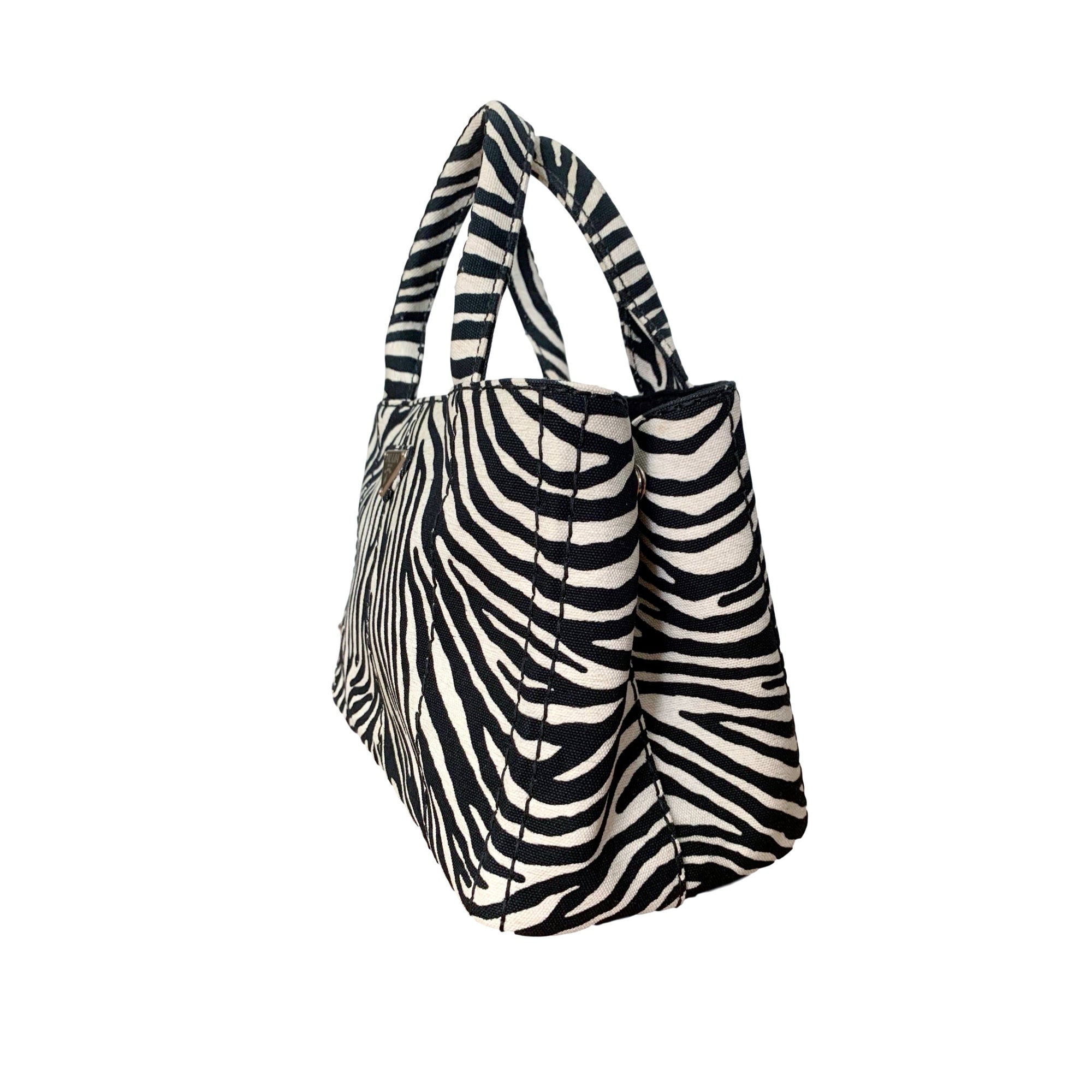 Prada Zebra Canvas Tote - Handbags