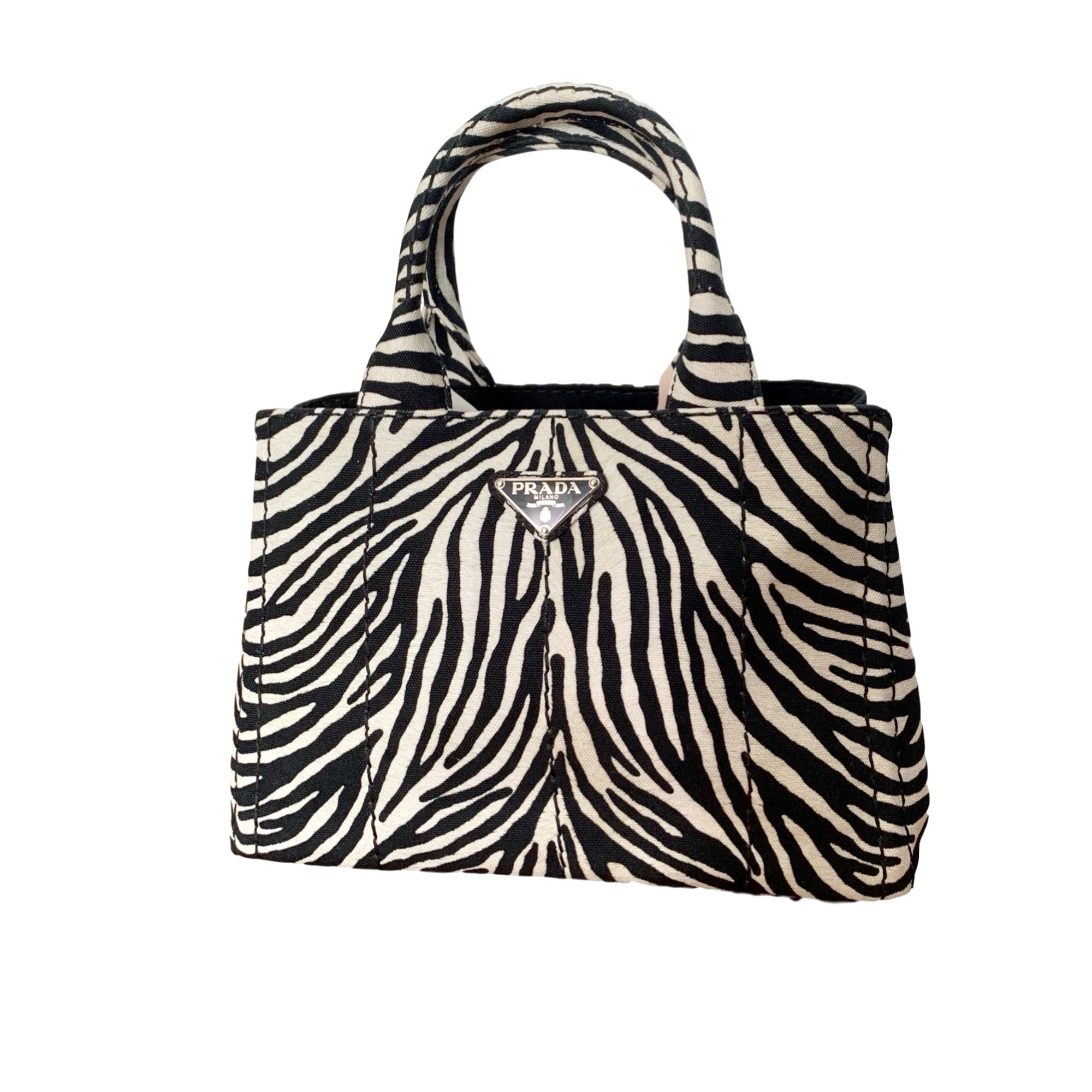 Prada Zebra Canvas Tote - Handbags