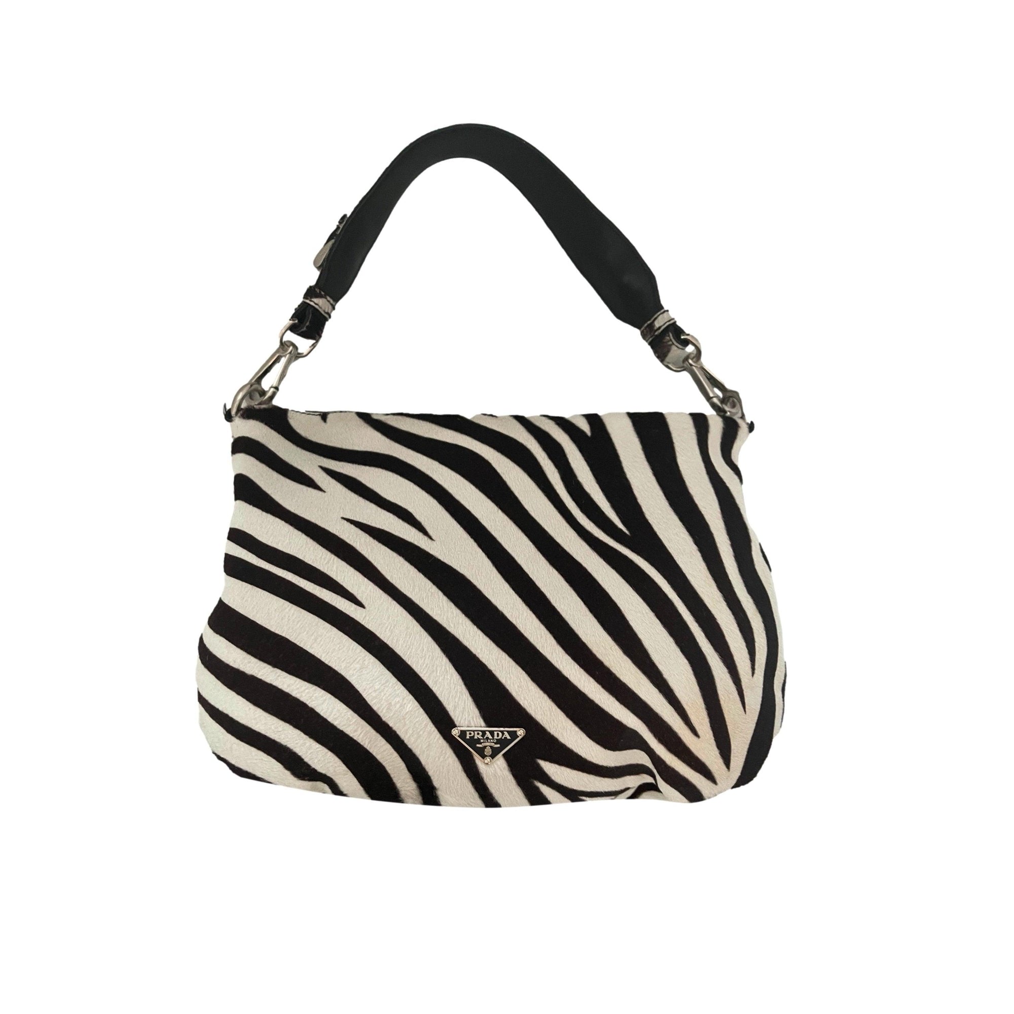 Prada Zebra Hobo Shoulder Bag - Handbags