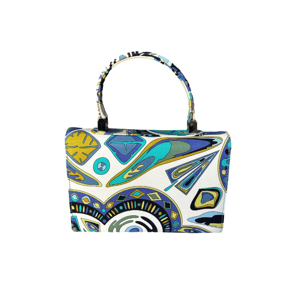 Pucci Blue Print Charm Mini Top Handle Bag - Handbags