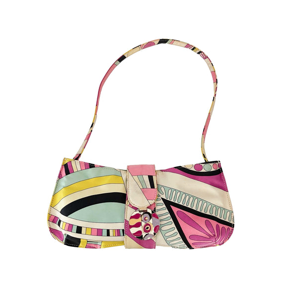 Pucci Multicolor Satin Shoulder Bag - Handbags