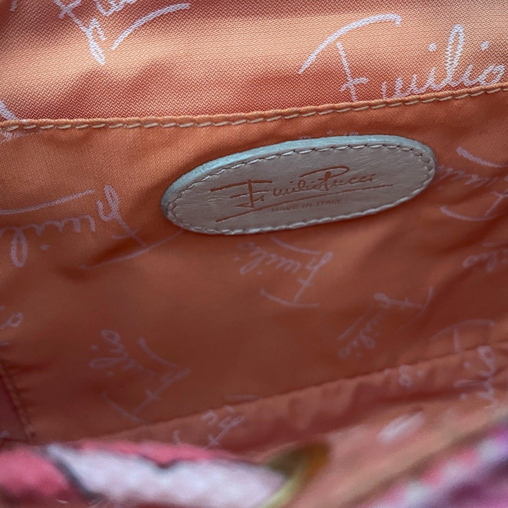Pucci Pink Print Canvas Shoulder Bag - Handbags
