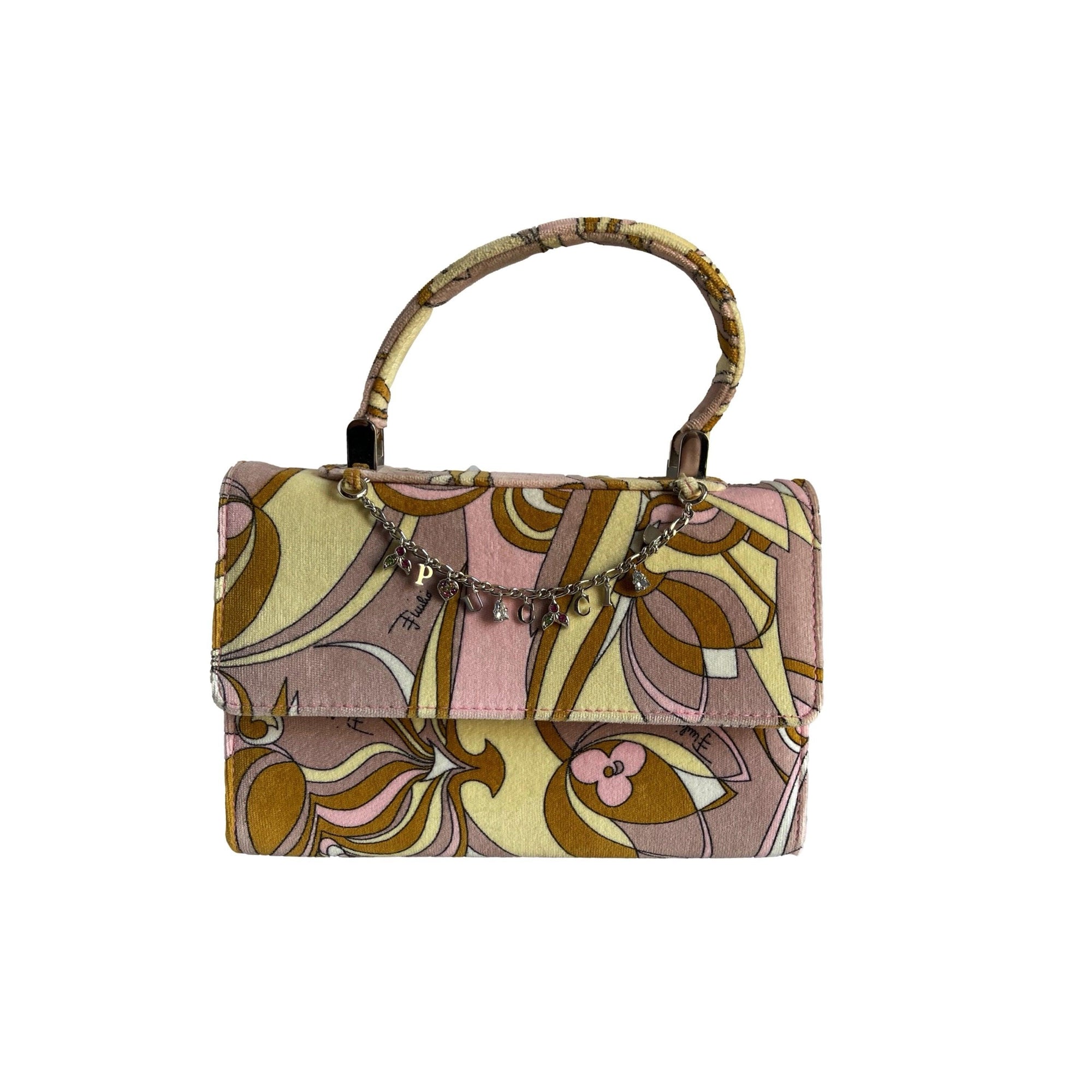 Pucci Pink Print Charm Mini Top Handle - Handbags