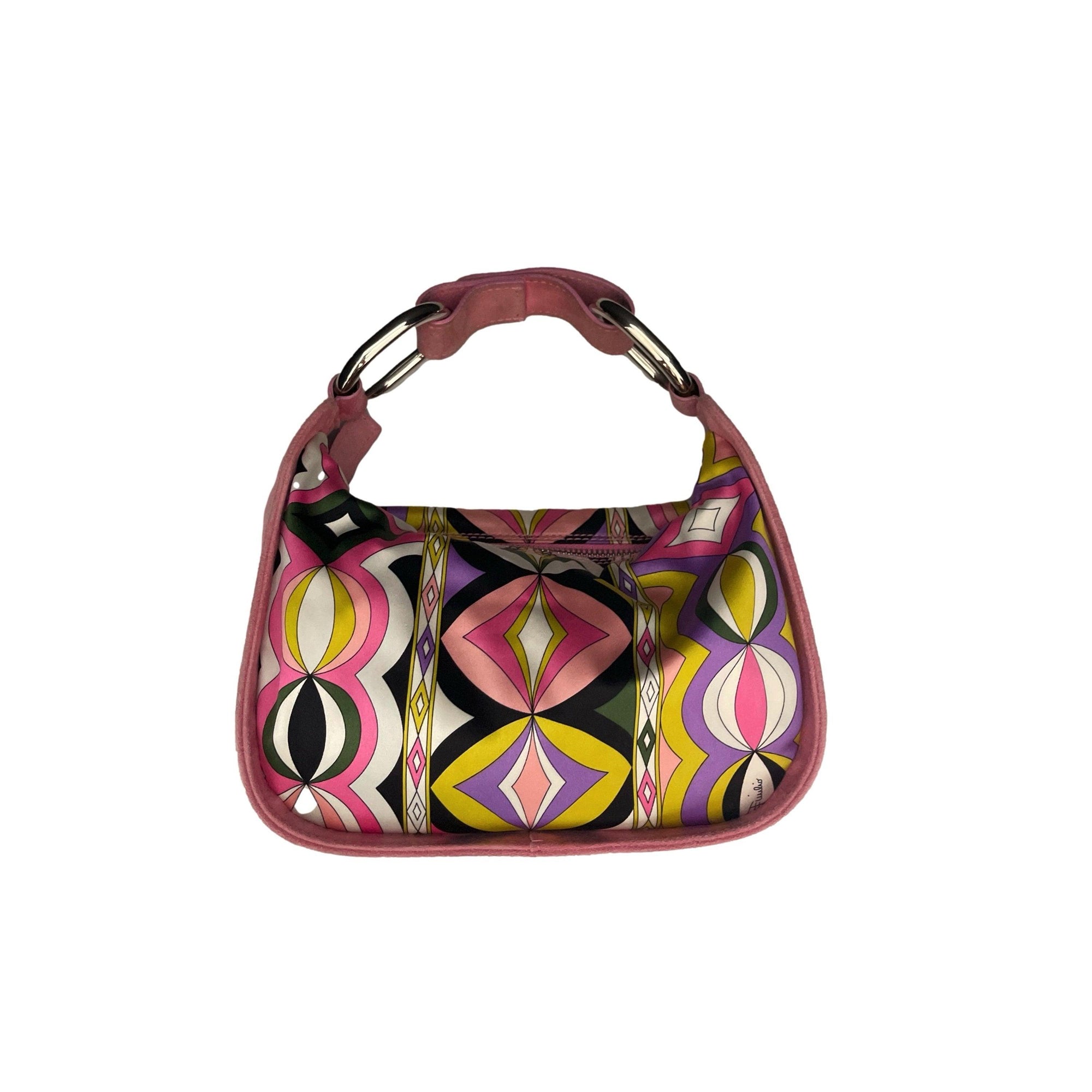 Pucci Pink Print Suede Mini Bag - Handbags