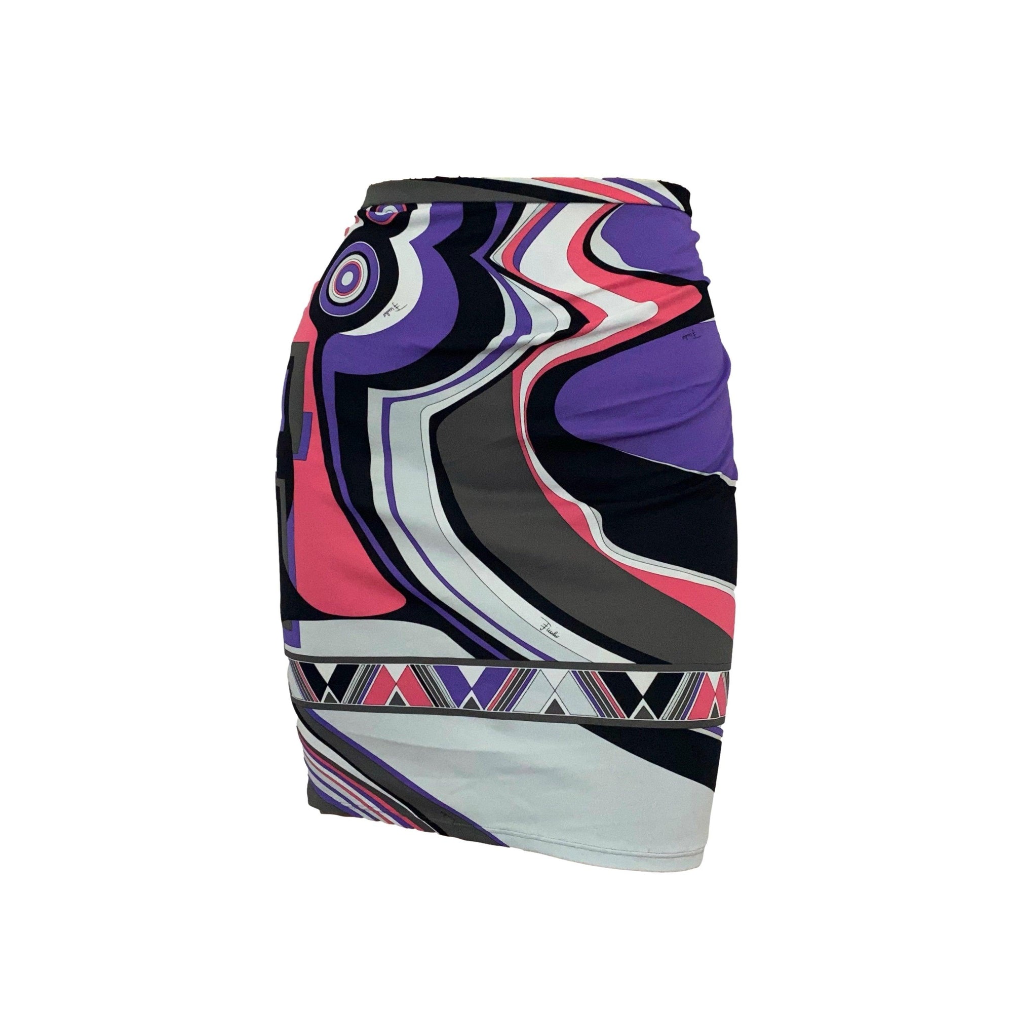 Pucci Purple Print Slinky Stretch Skirt - Apparel