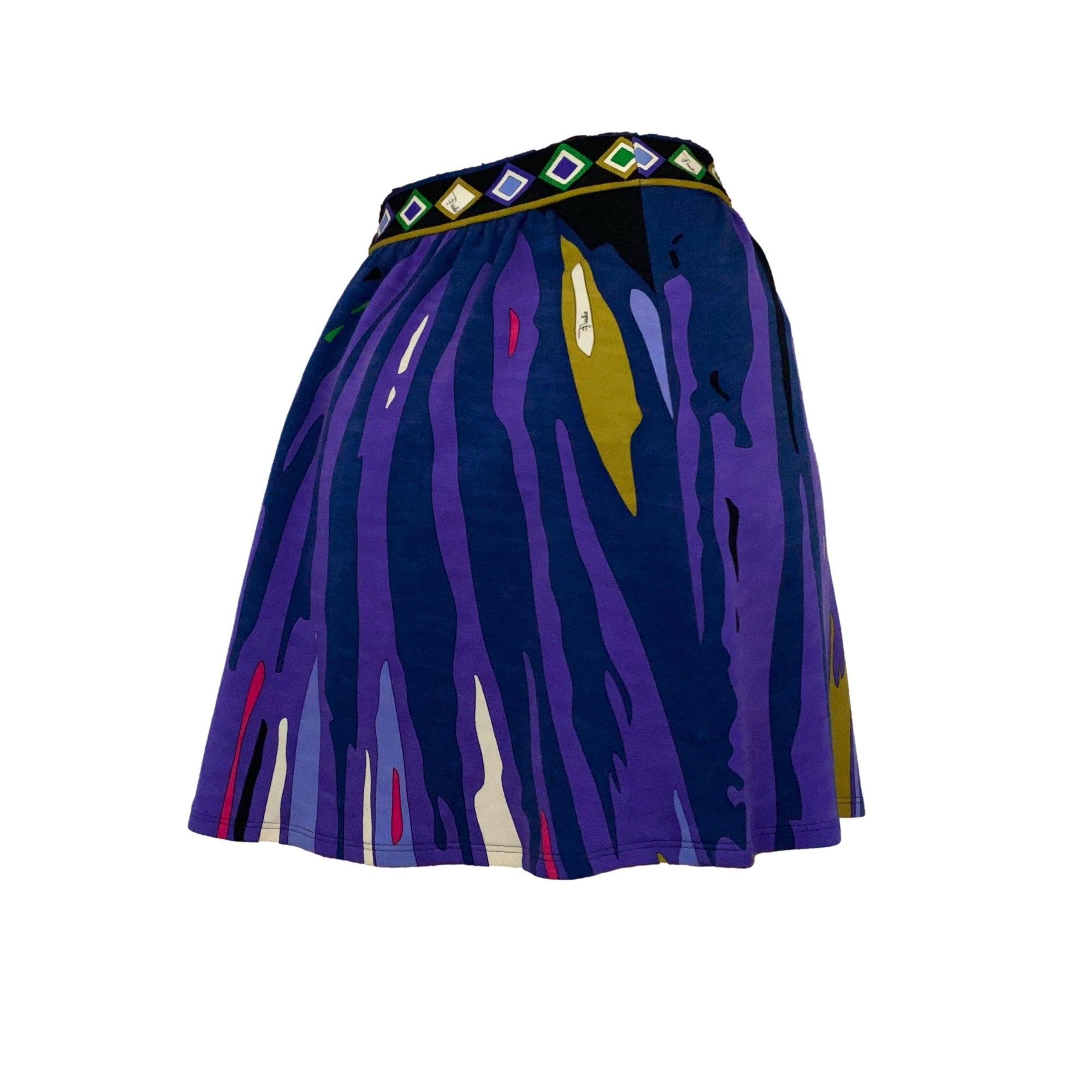 Pucci Purple Print Stretch A Line Skirt - Apparel