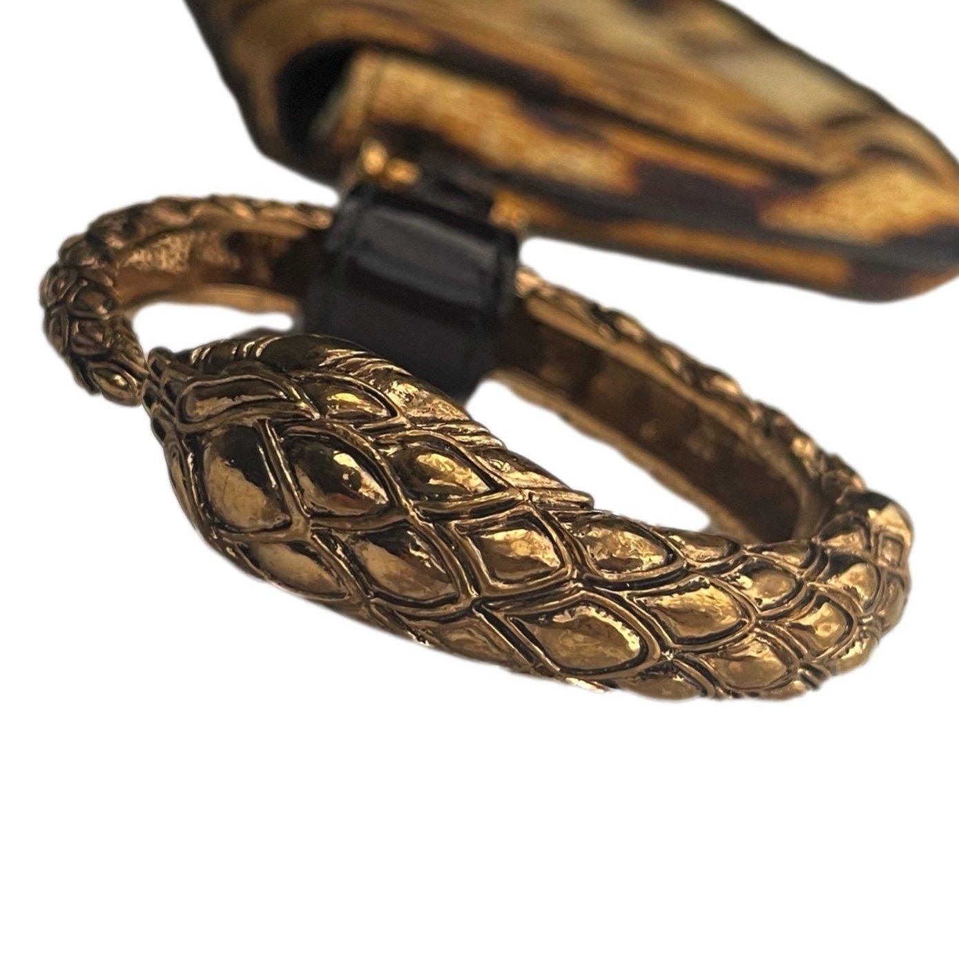 Roberto Cavalli Animal Print Snake Clutch - Handbags