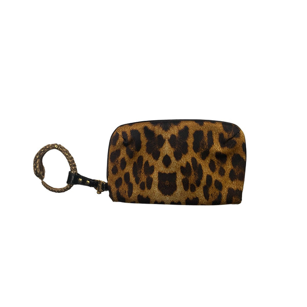 Roberto Cavalli Animal Print Snake Clutch - Handbags