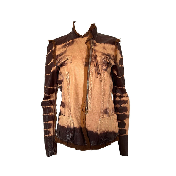 Roberto Cavalli Brown Leather Jacket