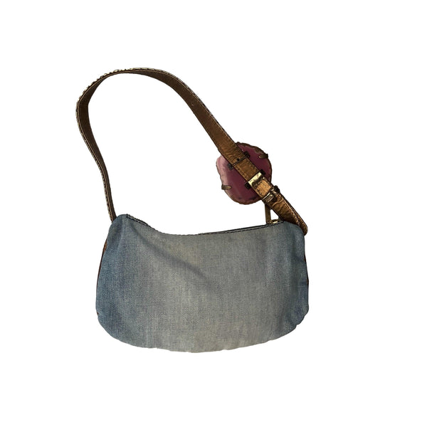 Roberto Cavalli Denim Gem Shoulder Bag - Handbags