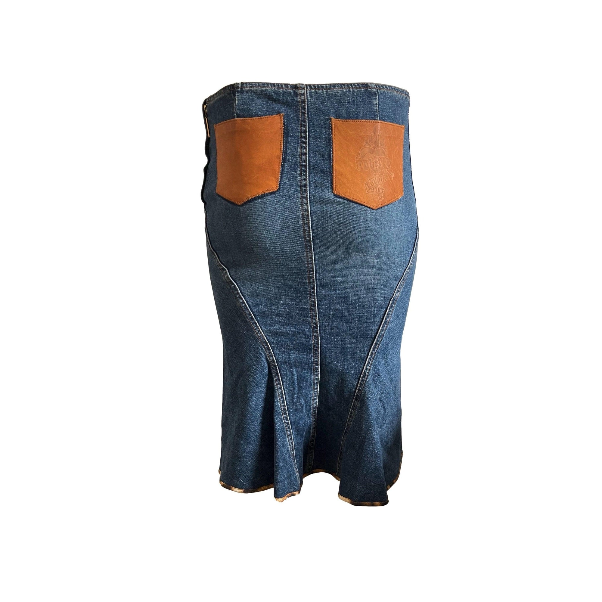 Roberto Cavalli Denim Knee Length Skirt - Apparel