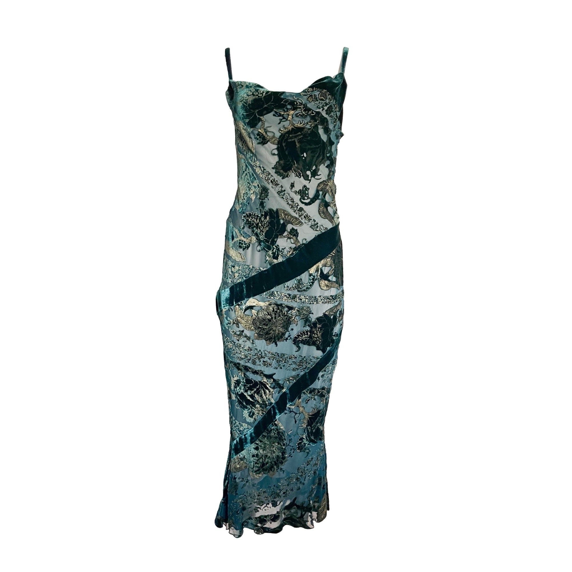 Roberto Cavalli Emerald Lace Dress - Apparel