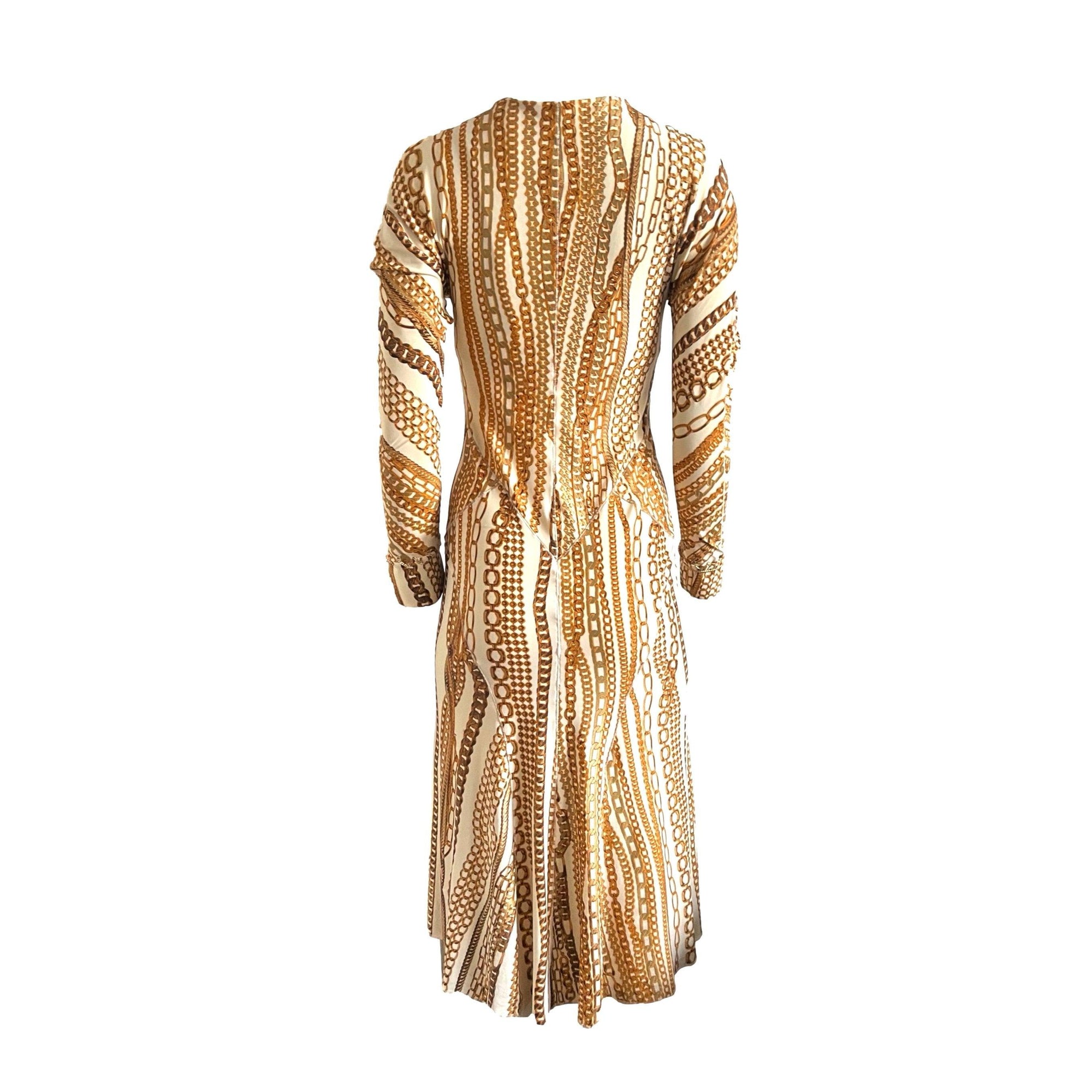 Roberto Cavalli Gold Chain Print Dress - Apparel