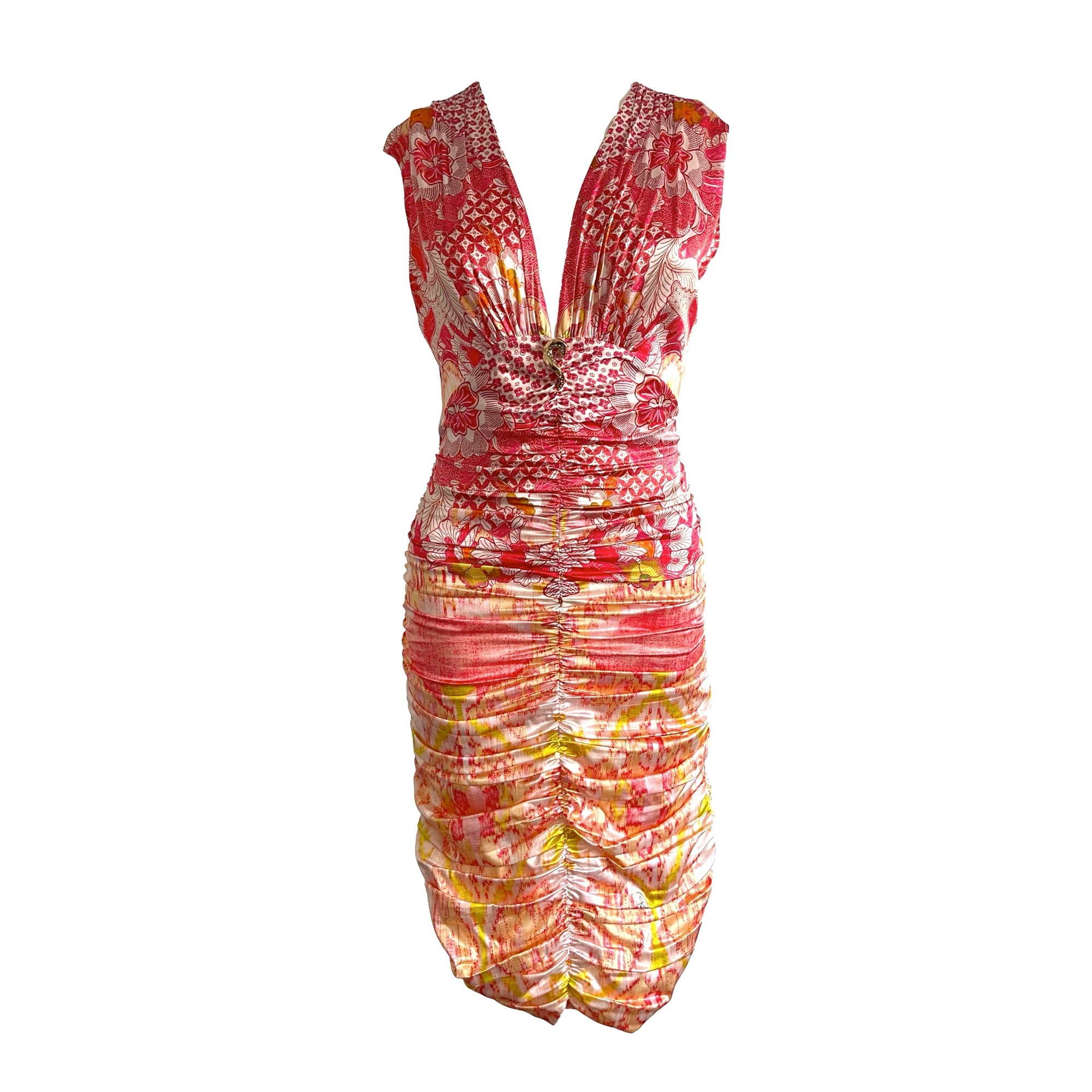 Roberto Cavalli Pink Ruched Dress - Apparel
