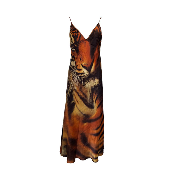 Roberto Cavalli Tiger Print Silk Dress