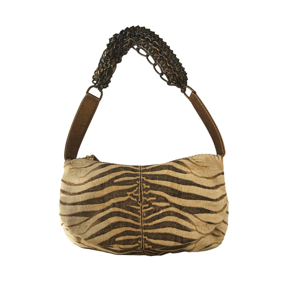 Treasures of NYC Roberto Cavalli Zebra Print Chain Bag