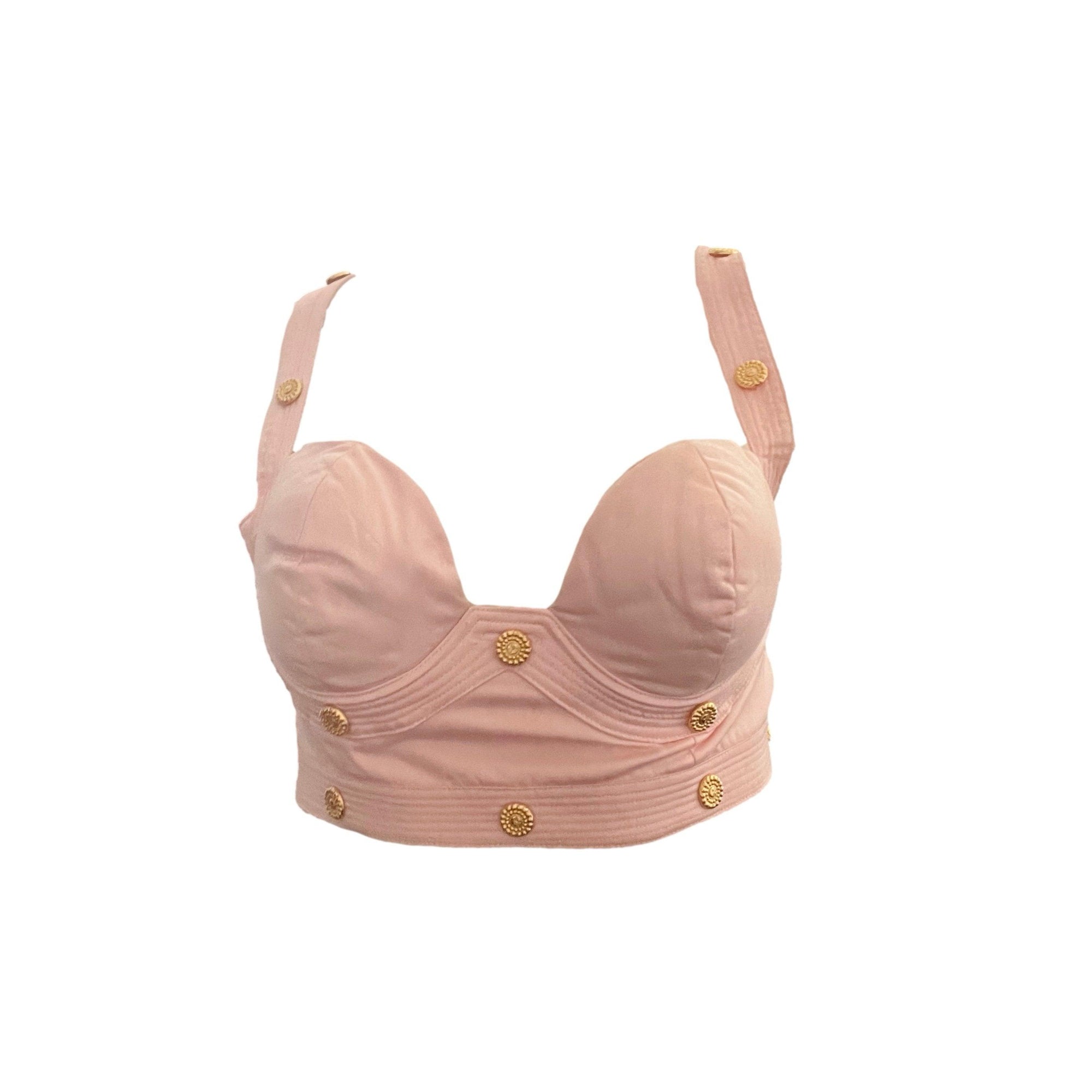 Versace Baby Pink Cropped Bustier - Apparel