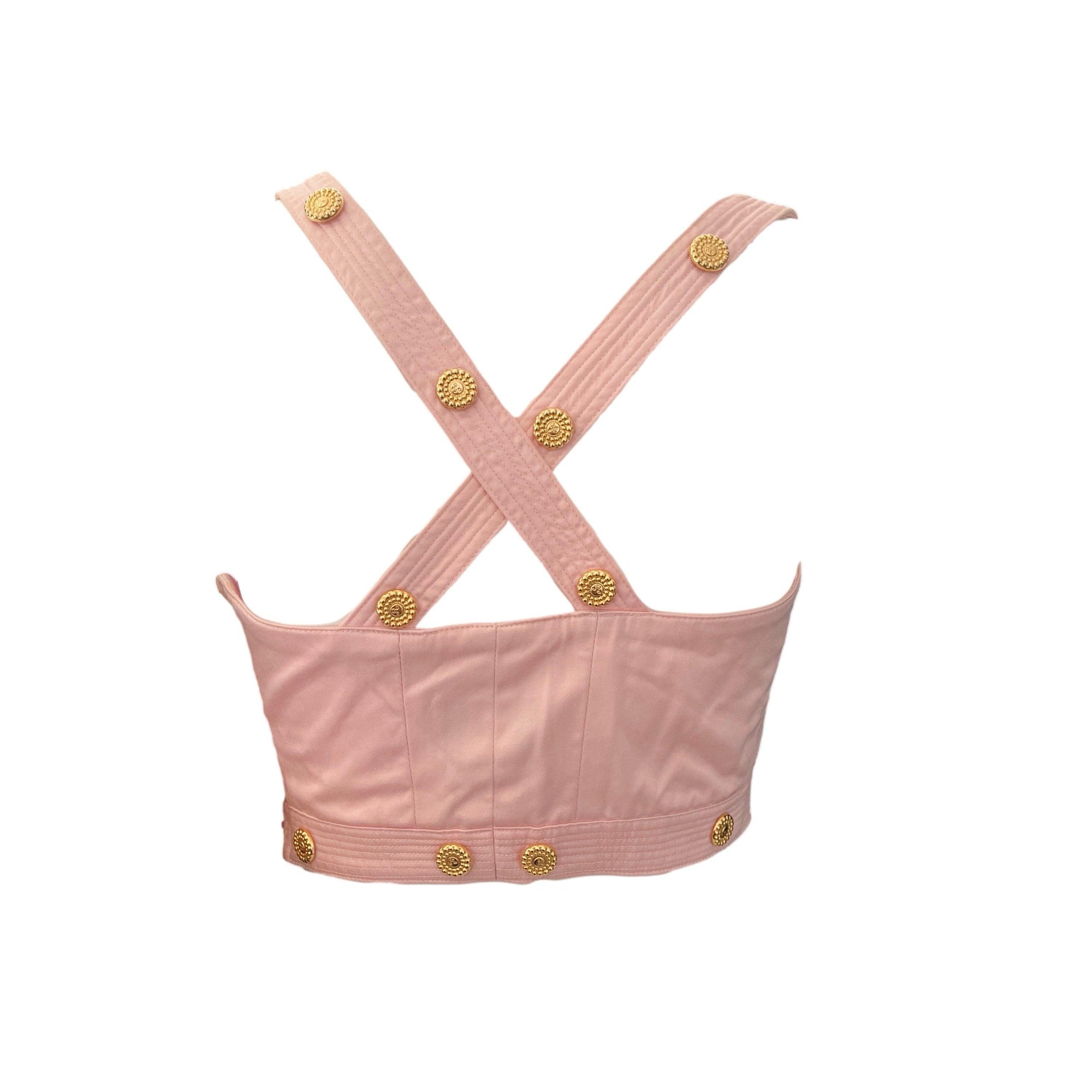 Versace Baby Pink Cropped Bustier - Apparel
