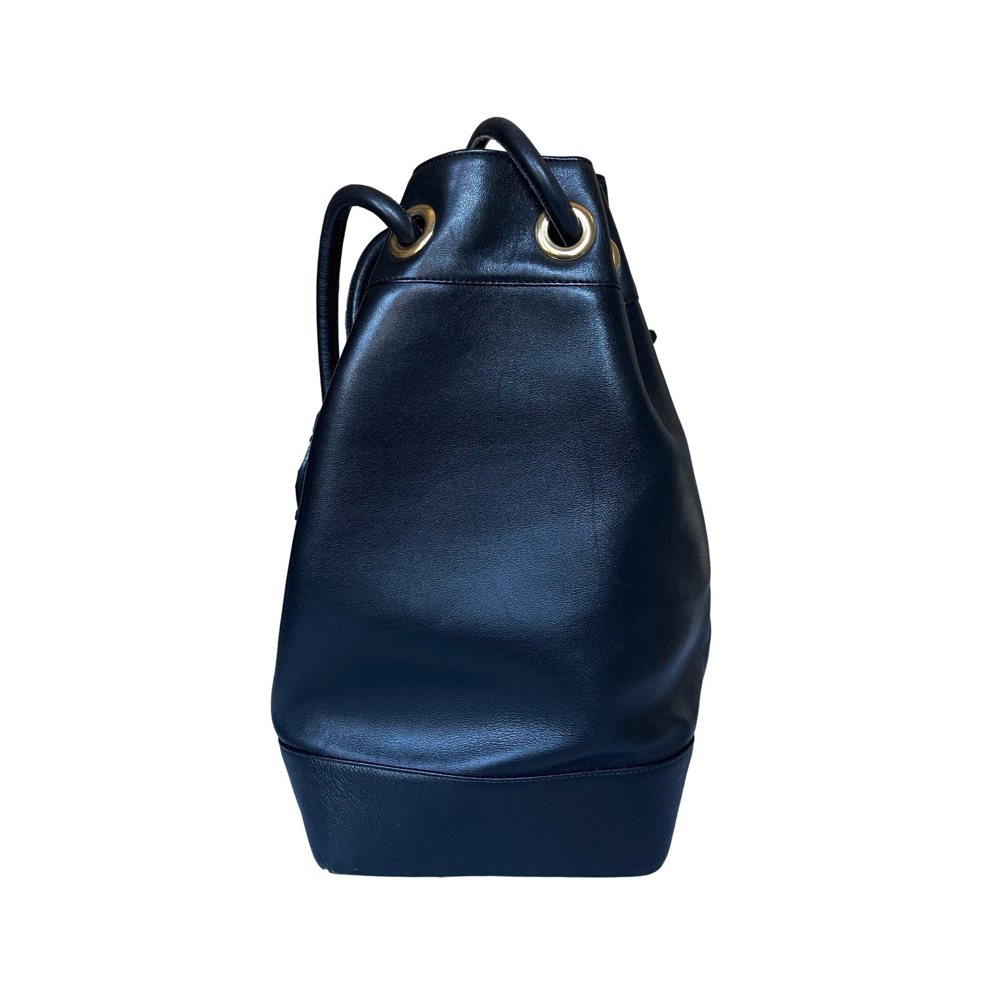 Versace Black Jumbo Bucket Bag - Handbags