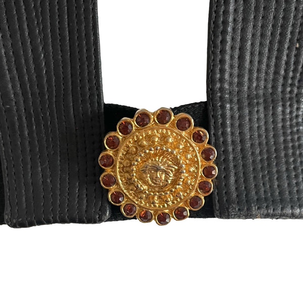 Versace Black Leather ‘92 Bondage Set - Apparel