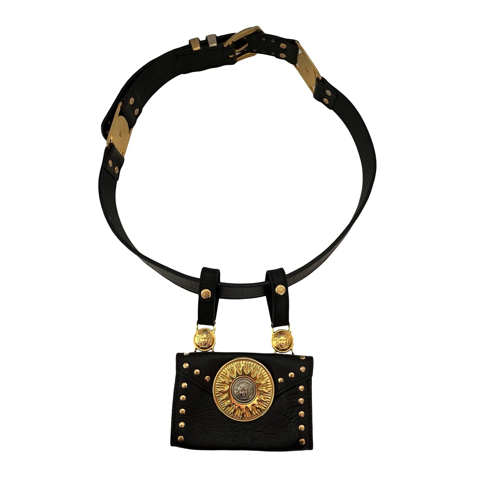 Versace Black Logo Belt Bag - Belt-Bags