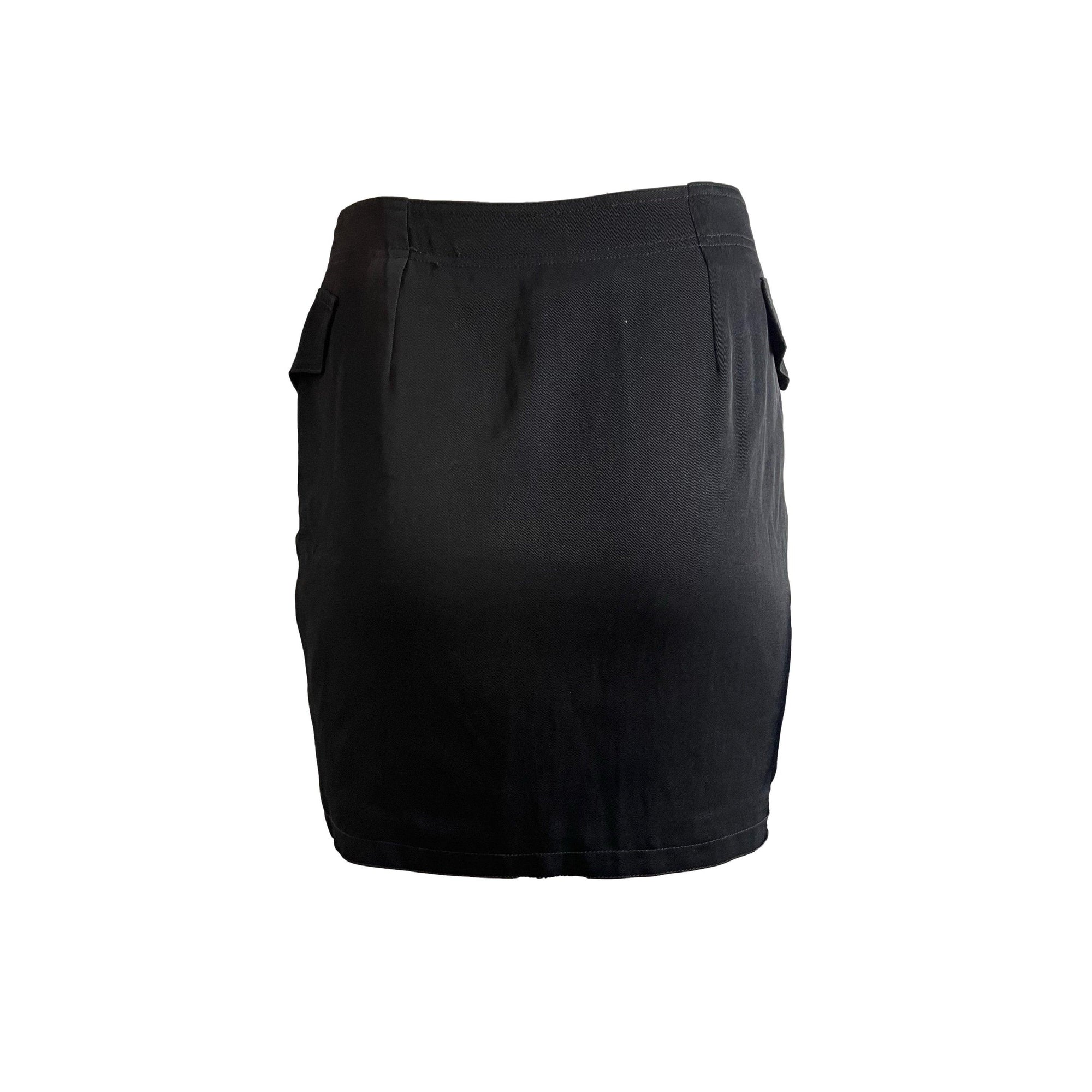 Versace Black Logo Button Skirt - Apparel