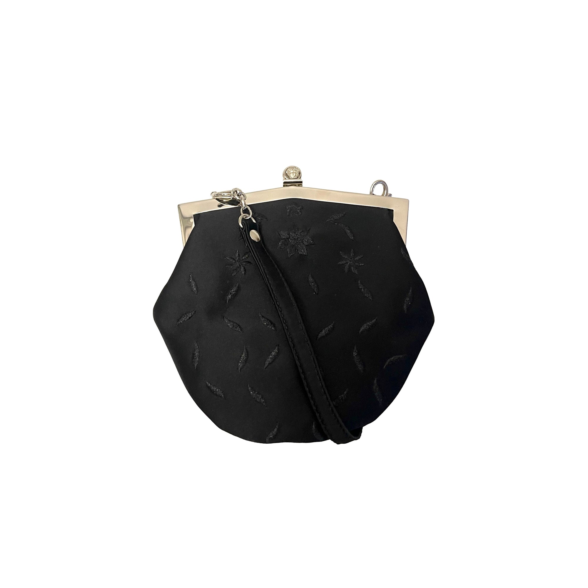 Versace Black Logo Mini Kisslock Shoulder Bag - Handbags