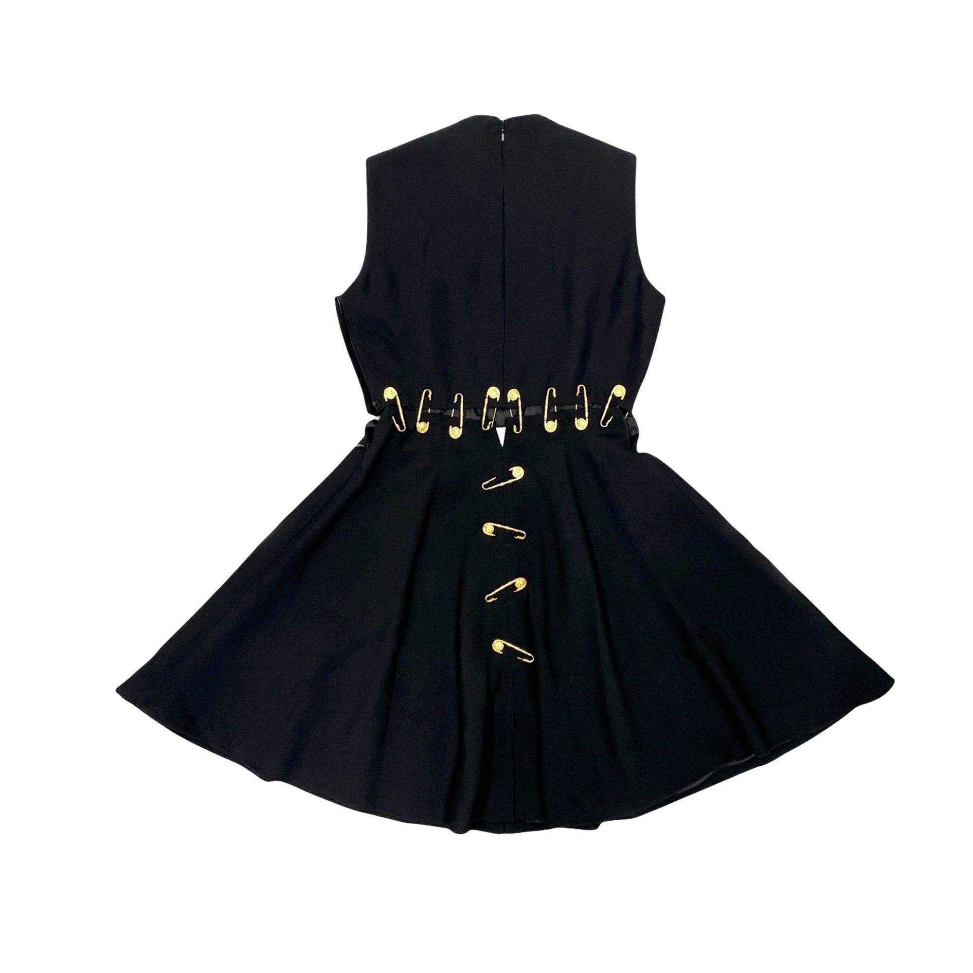 Versace Black Logo Safety Pin Dress1