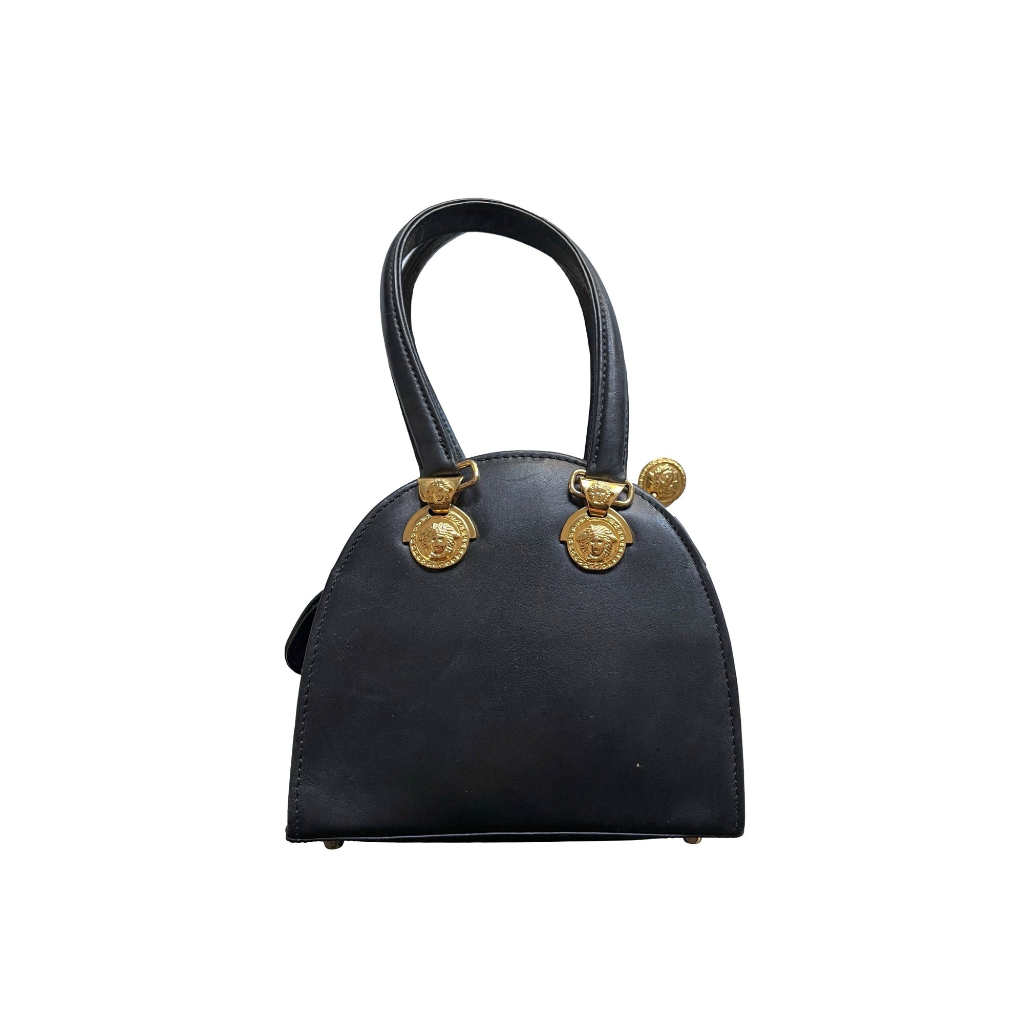Versace Black Medusa Charm Mini Top Handle - Handbags