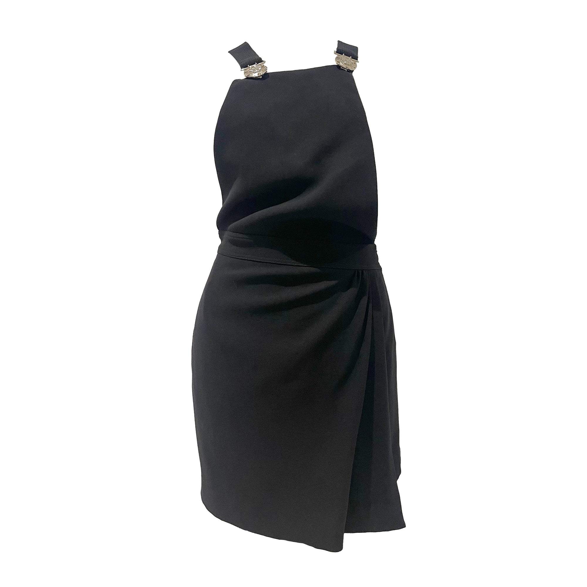 Versace Black Medusa Cut-Out Clasp Dress - Apparel
