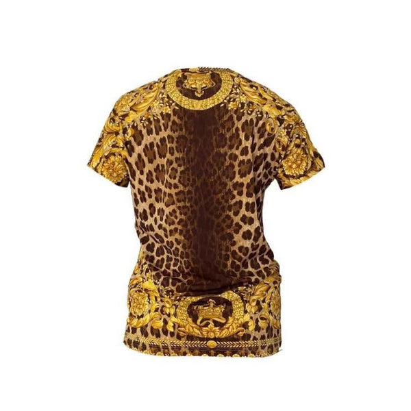 Versace Brown Cheetah Print T-Shirt - Apparel