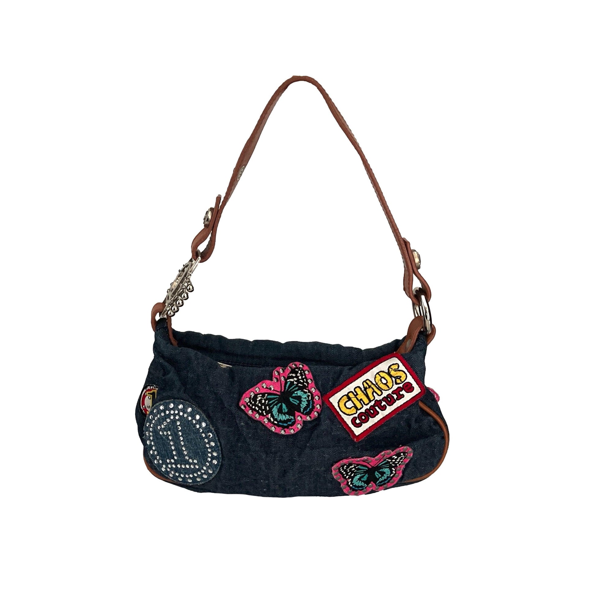 Versace Denim Patch Mini Shoulder Bag - Handbags