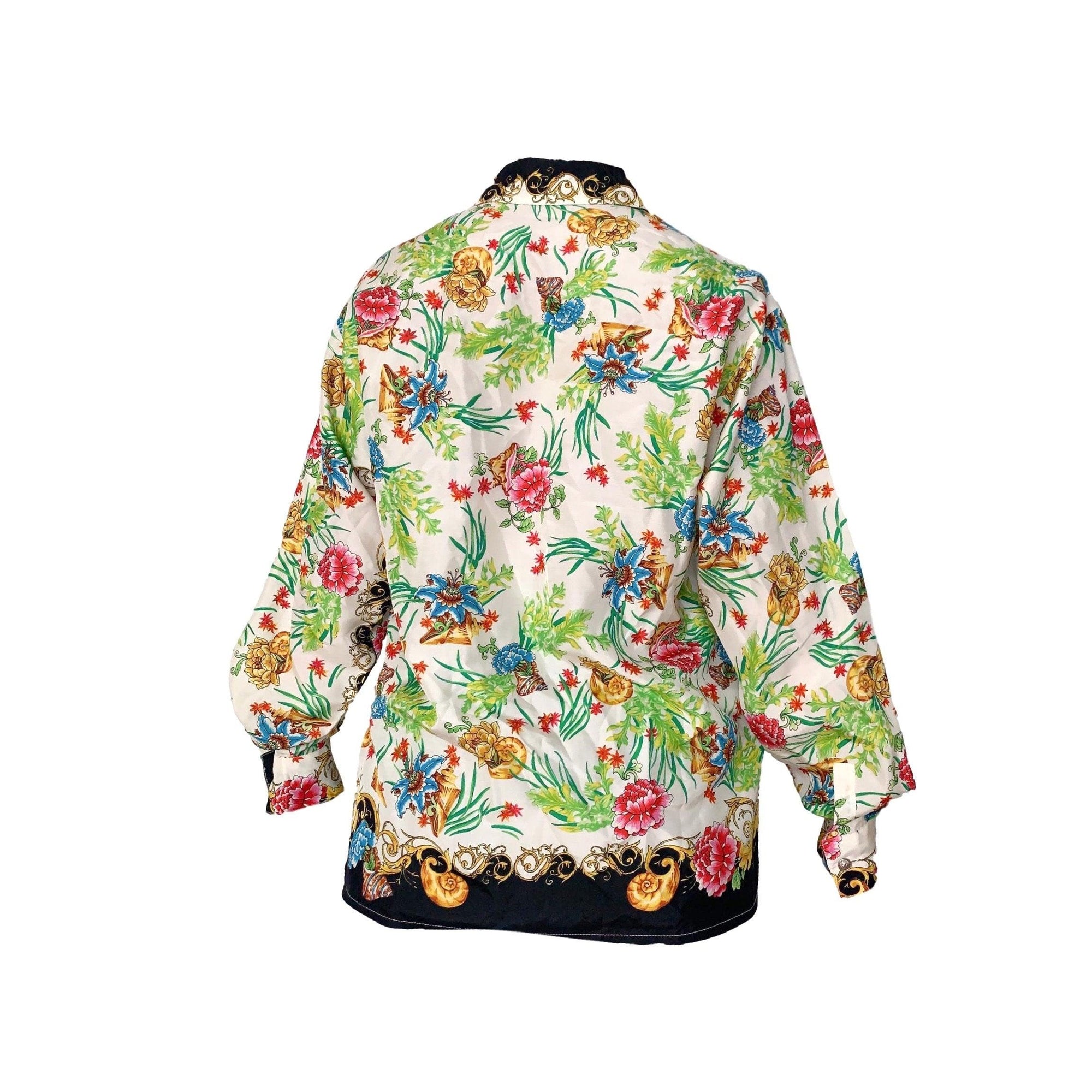 Versace Floral Silk Oversize Button Down - Apparel