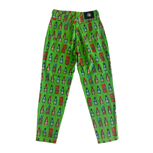 Versace Green Bottle Print Pants - Apparel