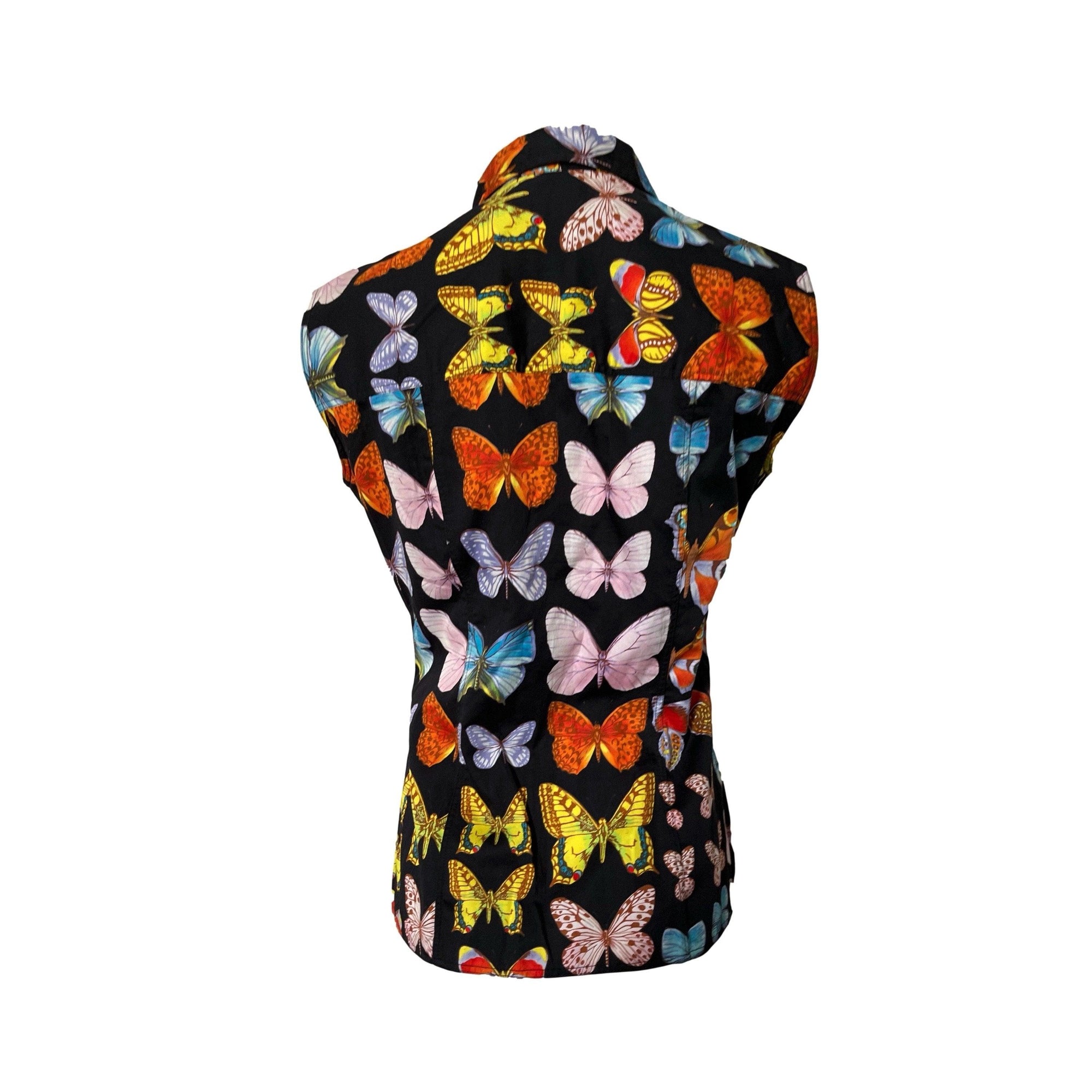 Versace Multicolor Butterfly Print Top - Apparel