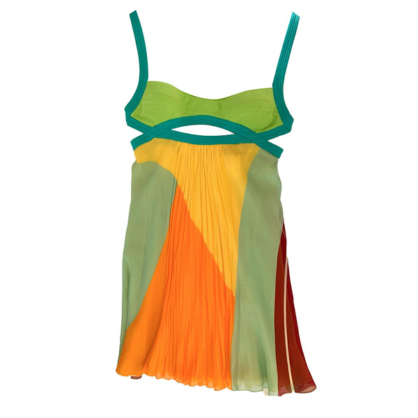 Versace Multicolor Cut Out Mini Dress - Apparel