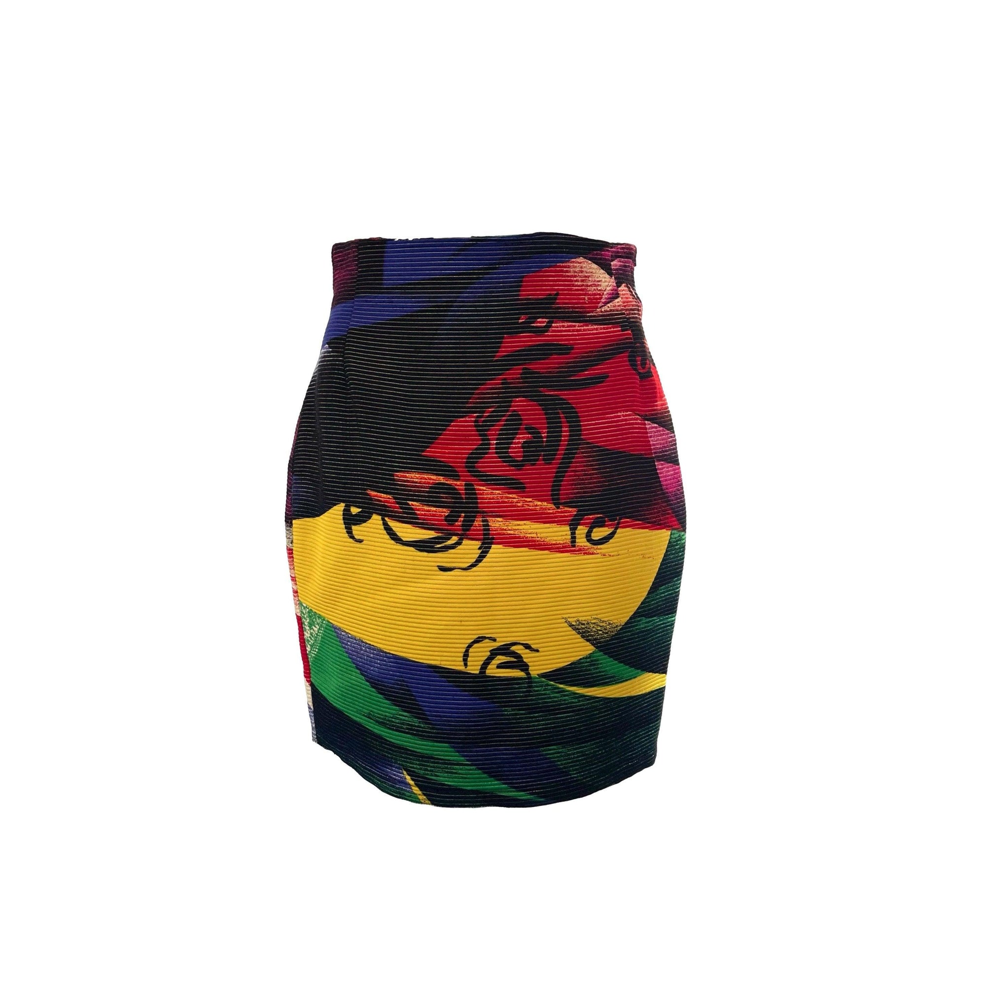 Versace Multicolor Textured Logo Skirt - Apparel