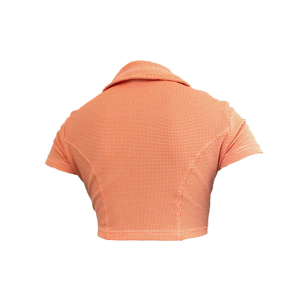 Versace Orange Textured Crop Top - Apparel