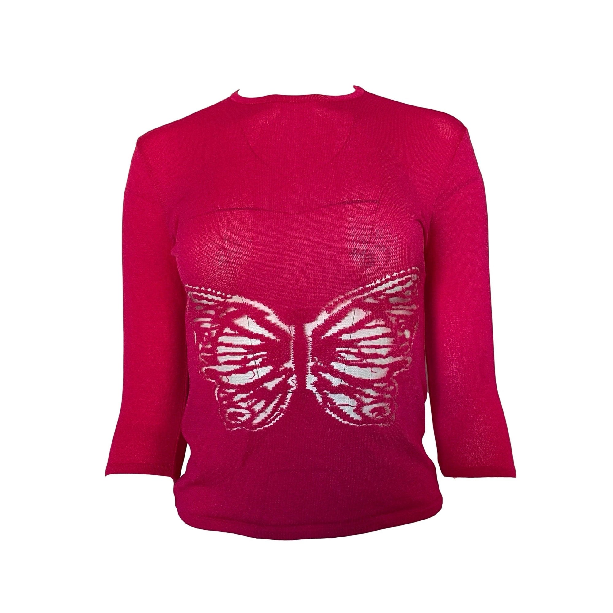Versace Pink Butterfly Top - Apparel