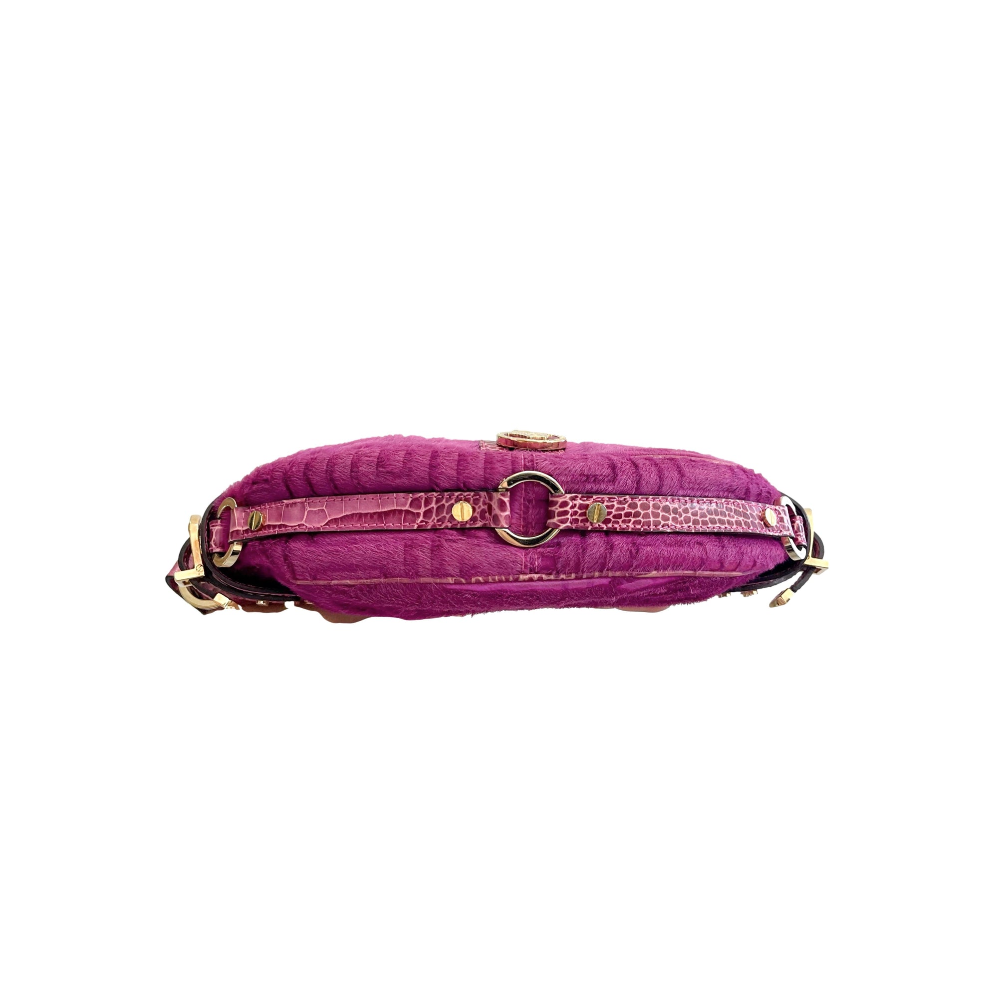 Versace Pink Calf Hair Shoulder Bag - Handbags